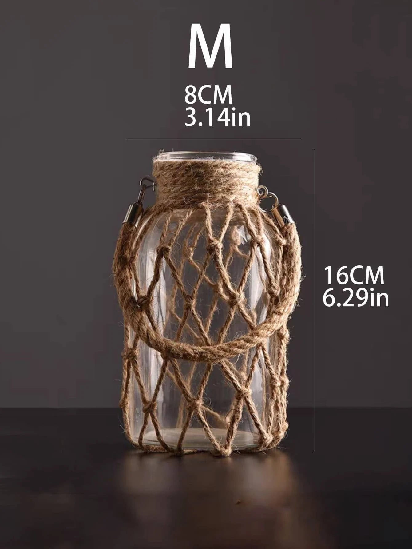 Rustic Hanging Glass Vase - GlenGiftsuk