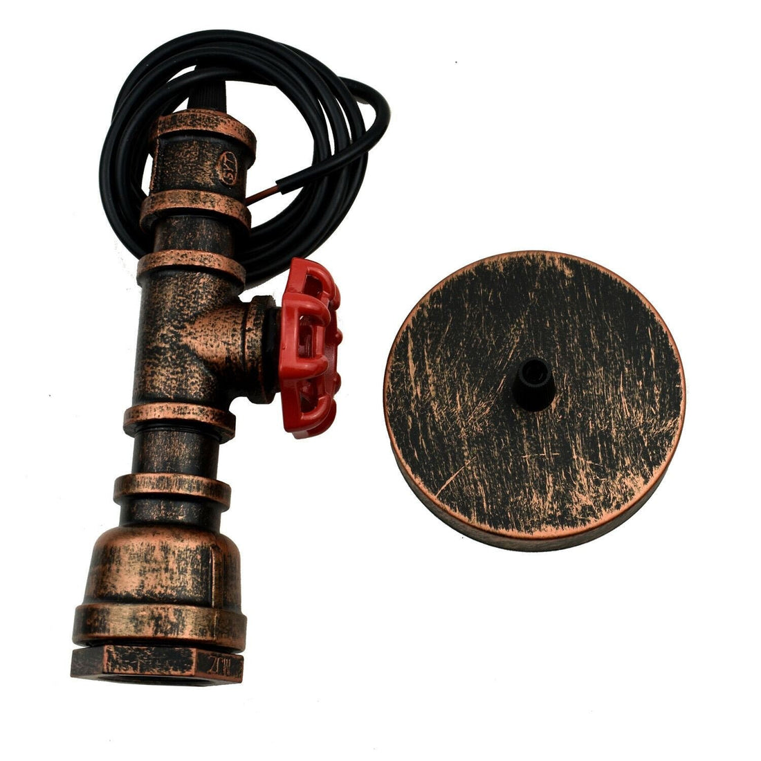 Rustic Red Pendant Light Steampunk Pipe Light Balloon Cage Lamp Hanging Indoor Light Fitting For Kitchen, Living room~1194 - GlenGiftsuk