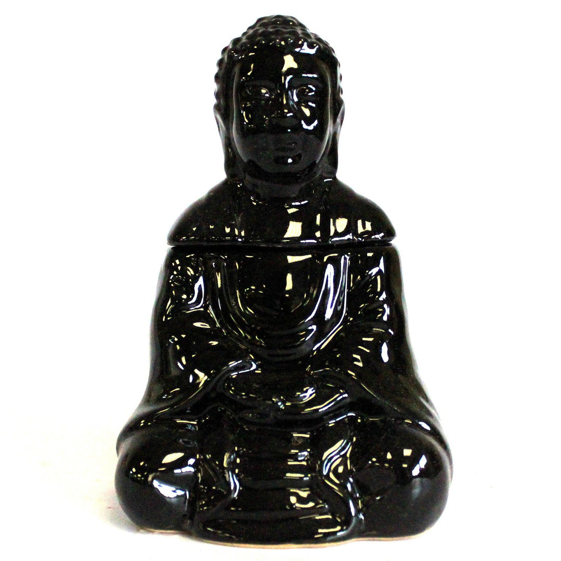 Sitting Buddha Oil Burner - Black - GlenGiftsuk