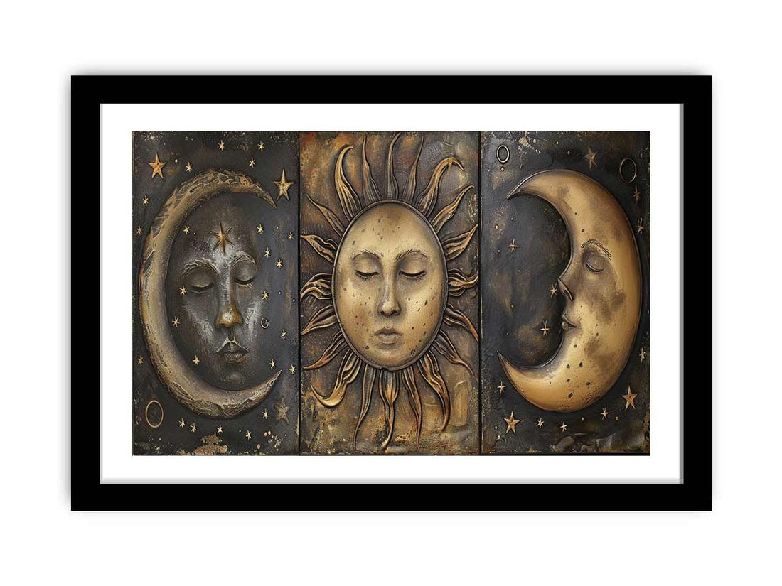 Sun Moon Framed Print Framed print - GlenGiftsuk