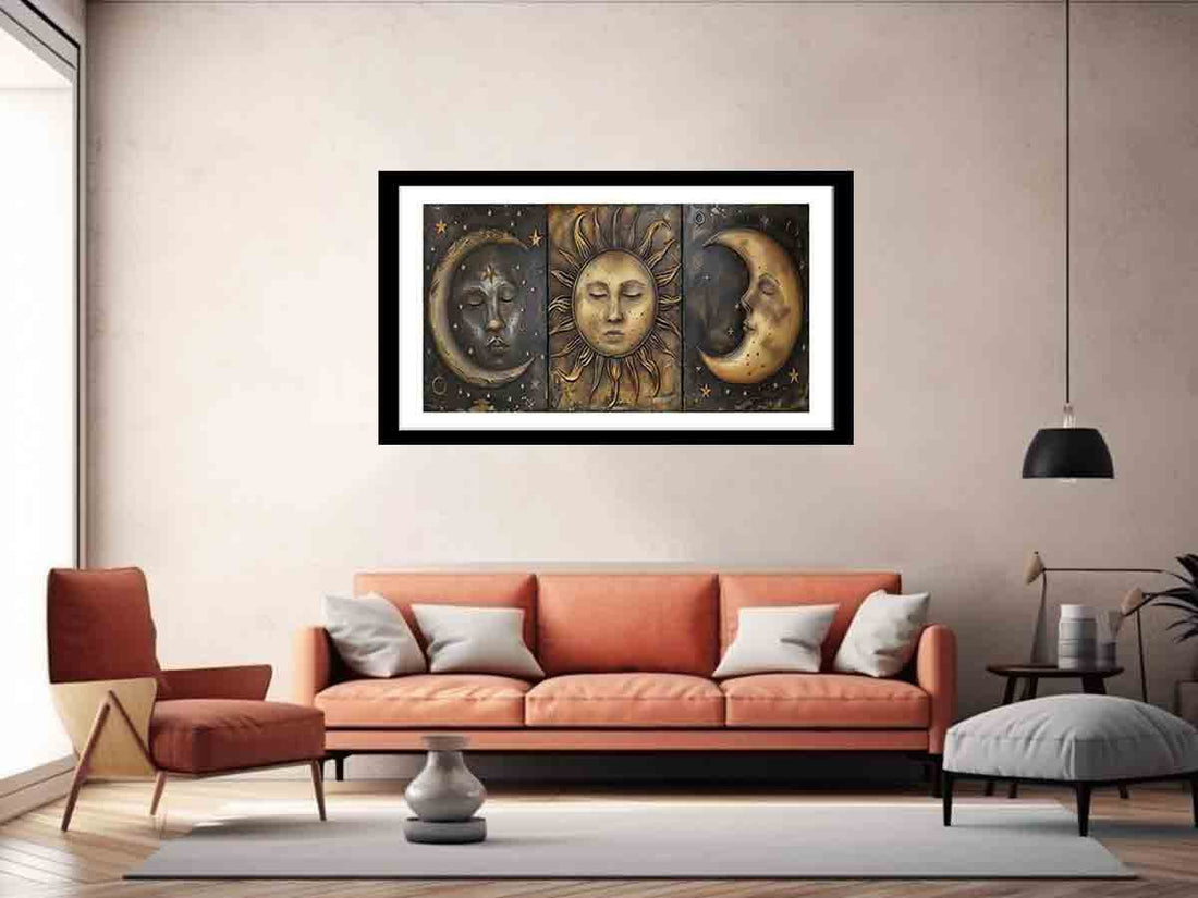 Sun Moon Framed Print Framed print - GlenGiftsuk