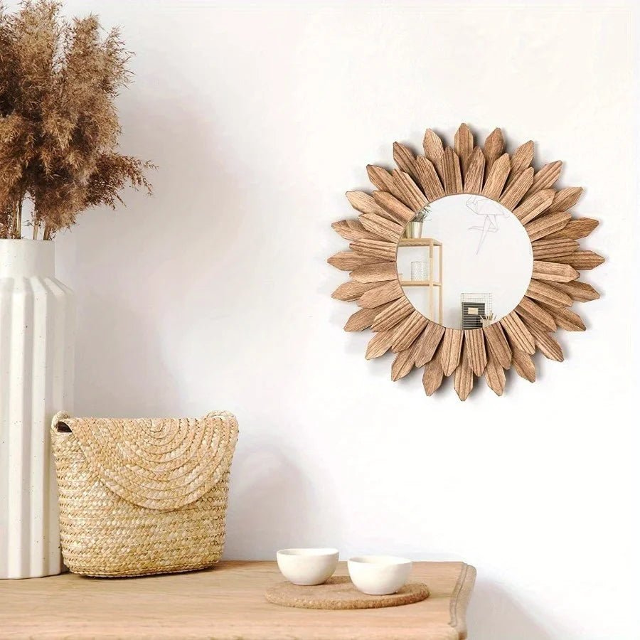 Surya Rustic Wood Mirror - GlenGiftsuk