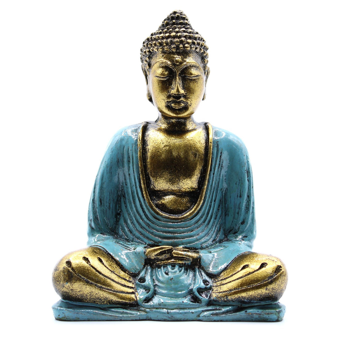 Teal & Gold Buddha - Medium - GlenGiftsuk