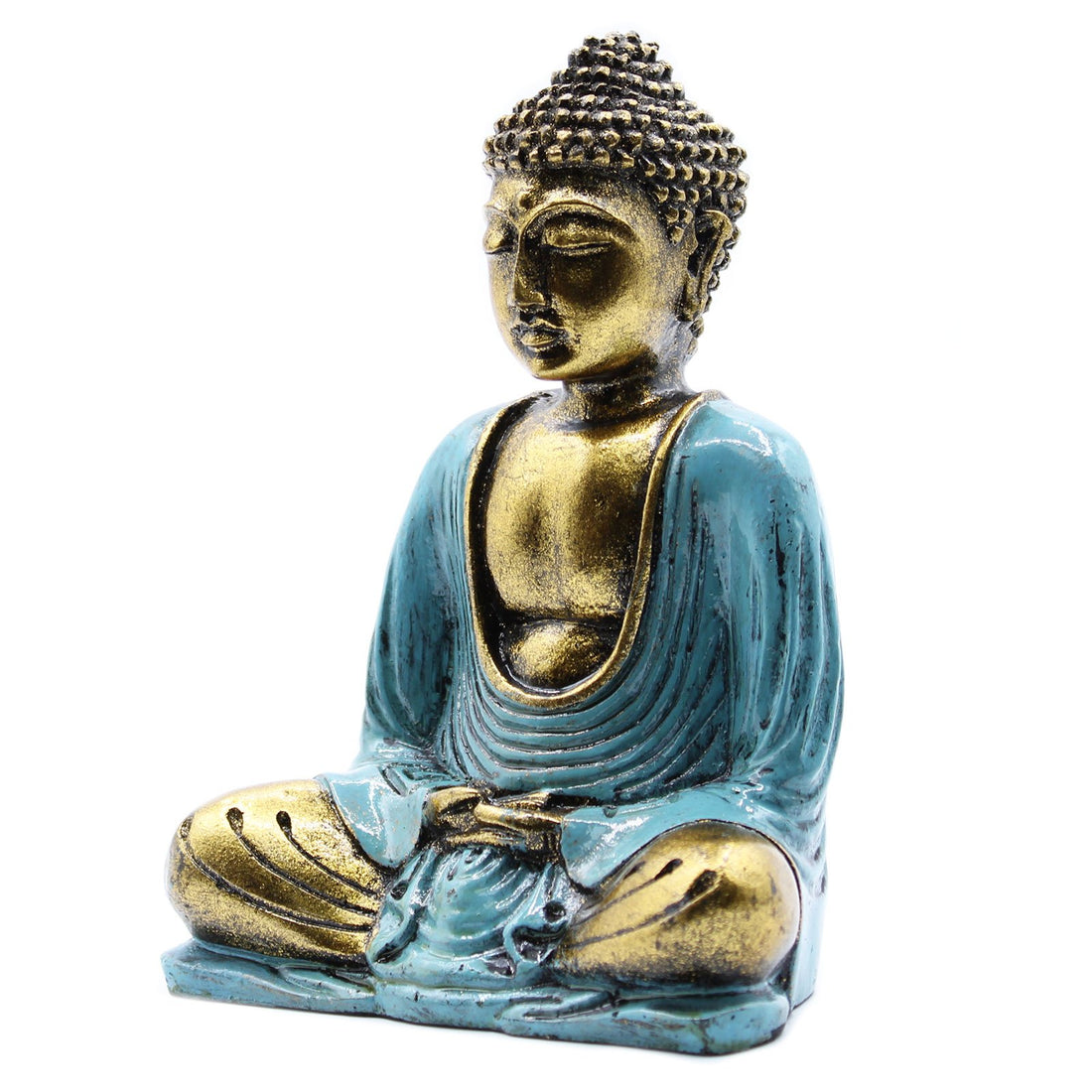 Teal & Gold Buddha - Medium - GlenGiftsuk