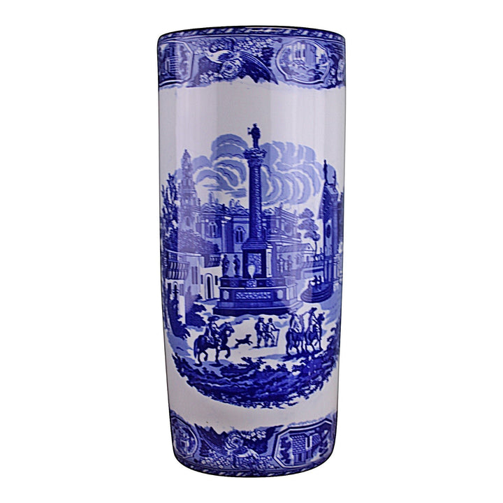 Umbrella Stand, Vintage Blue & White Townscape Design - GlenGiftsuk