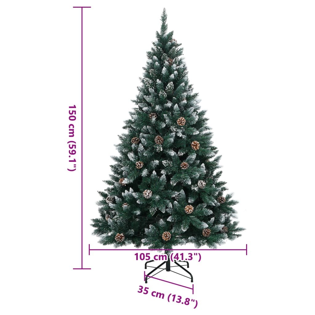 vidaXL Artificial Christmas Tree 150 LEDs 150 cm - GlenGiftsuk