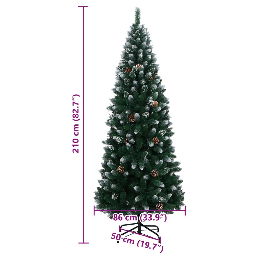 vidaXL Artificial Christmas Tree 300 LEDs 210 cm - GlenGiftsuk