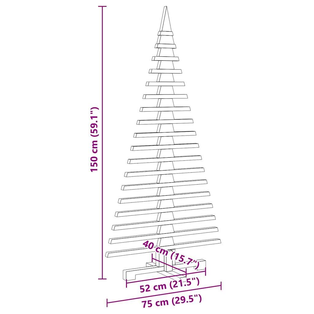 vidaXL Wooden Christmas Tree for Decoration 150 cm Solid Wood Pine - GlenGiftsuk