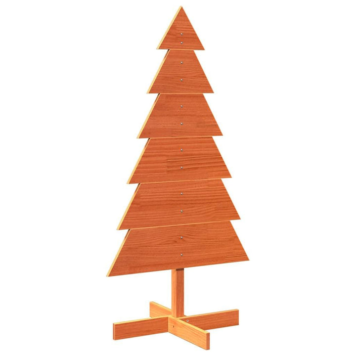 vidaXL Wooden Christmas Tree for Decoration Wax Brown 120 cm Solid Wood Pine - GlenGiftsuk