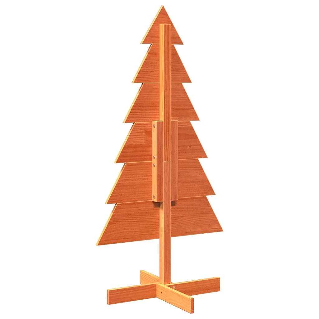 vidaXL Wooden Christmas Tree for Decoration Wax Brown 120 cm Solid Wood Pine - GlenGiftsuk