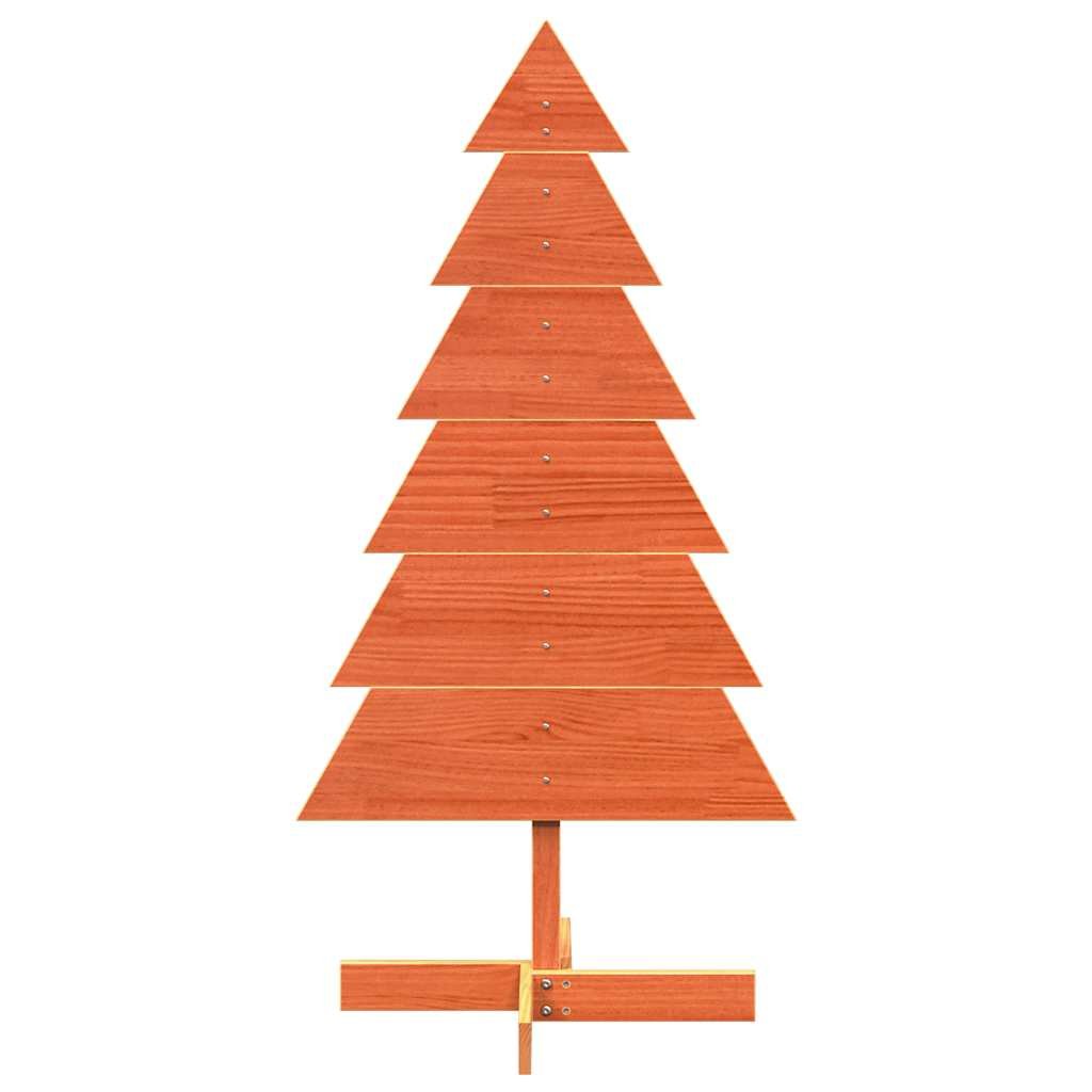 vidaXL Wooden Christmas Tree for Decoration Wax Brown 120 cm Solid Wood Pine - GlenGiftsuk