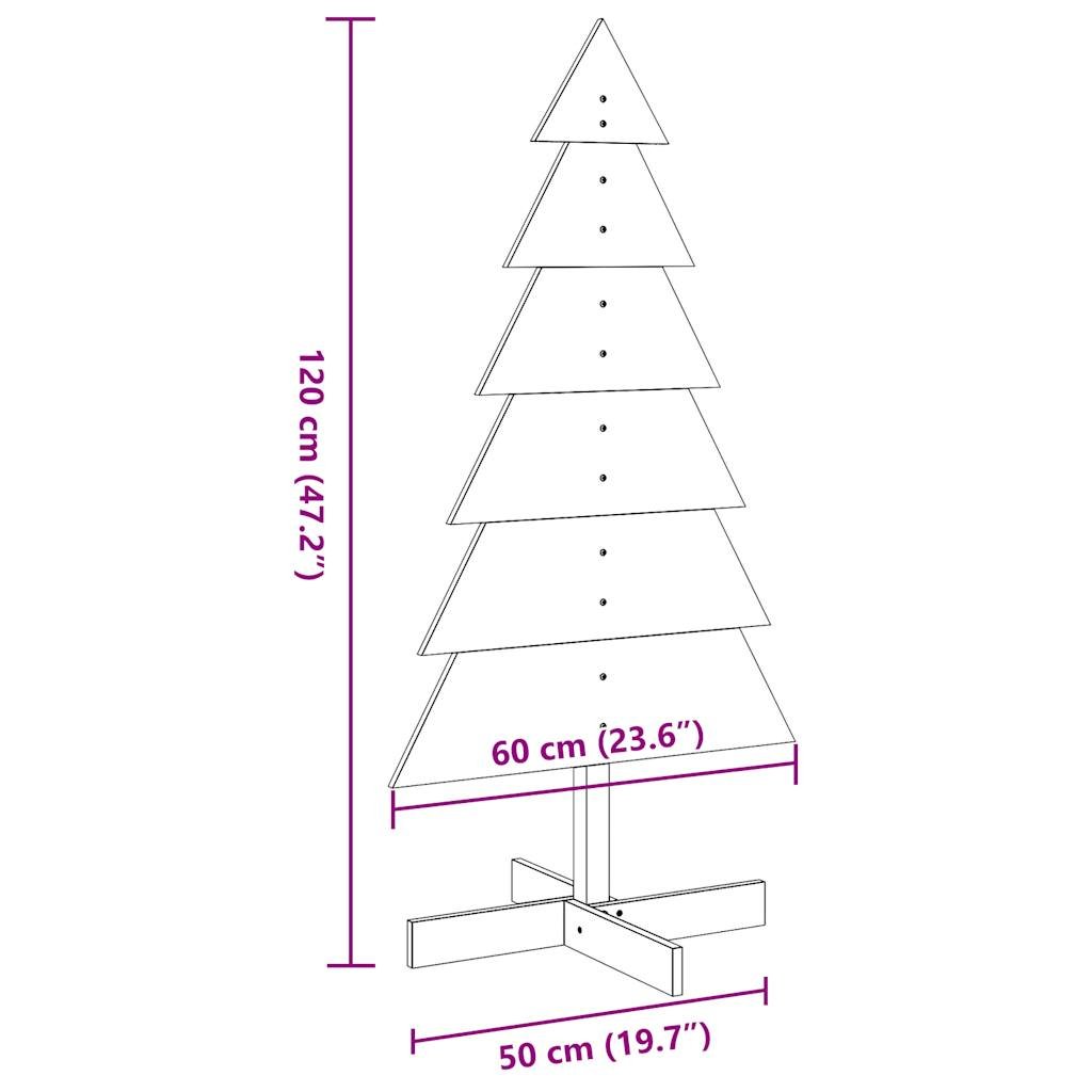 vidaXL Wooden Christmas Tree for Decoration Wax Brown 120 cm Solid Wood Pine - GlenGiftsuk