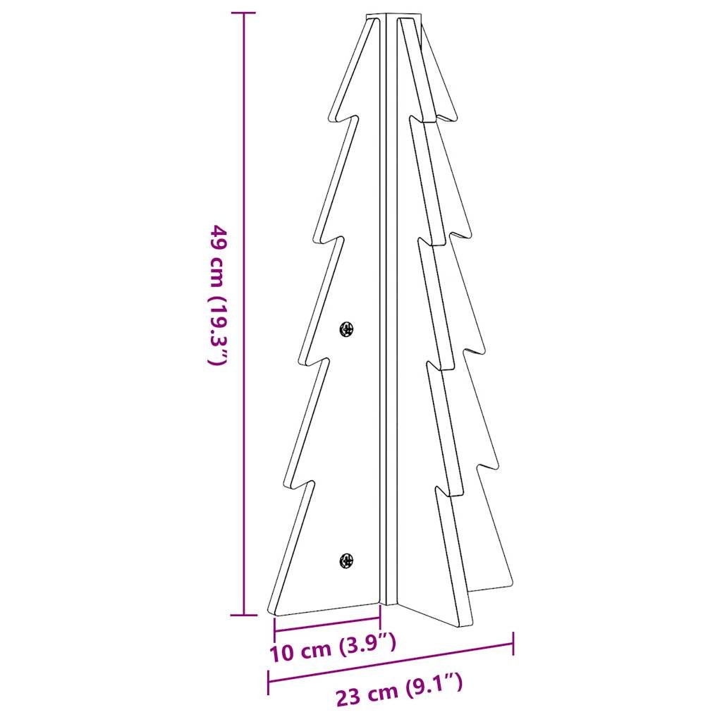 vidaXL Wooden Christmas Tree for Decoration White 49 cm Solid Wood Pine - GlenGiftsuk