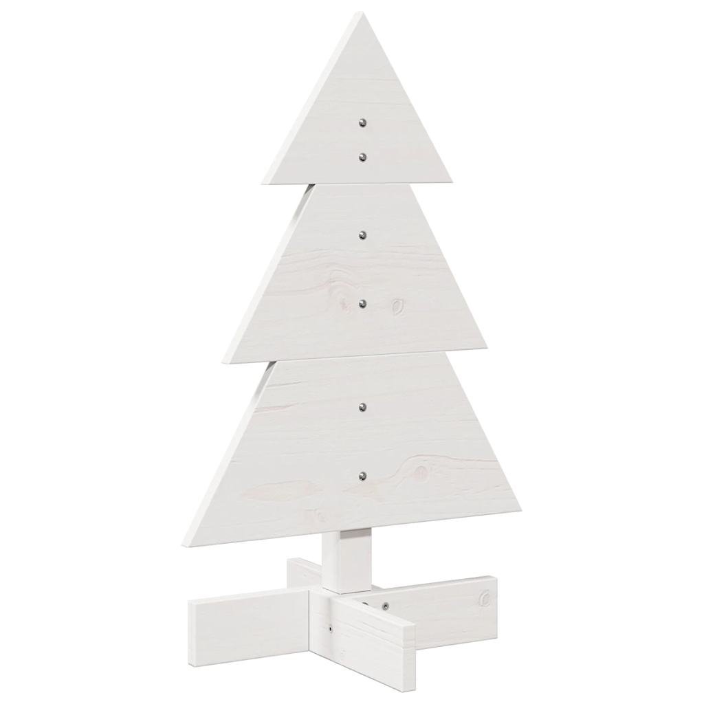 vidaXL Wooden Christmas Tree for Decoration White 60 cm Solid Wood Pine - GlenGiftsuk