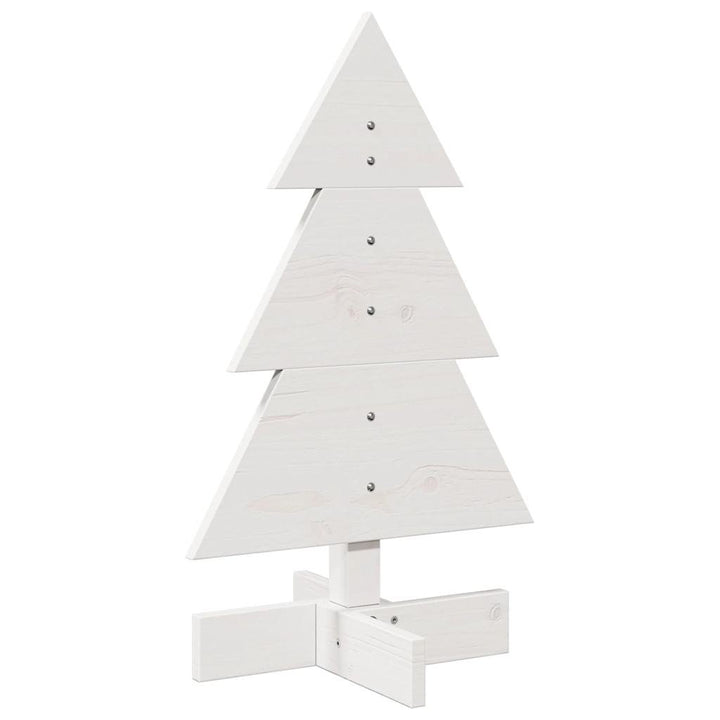 vidaXL Wooden Christmas Tree for Decoration White 60 cm Solid Wood Pine - GlenGiftsuk