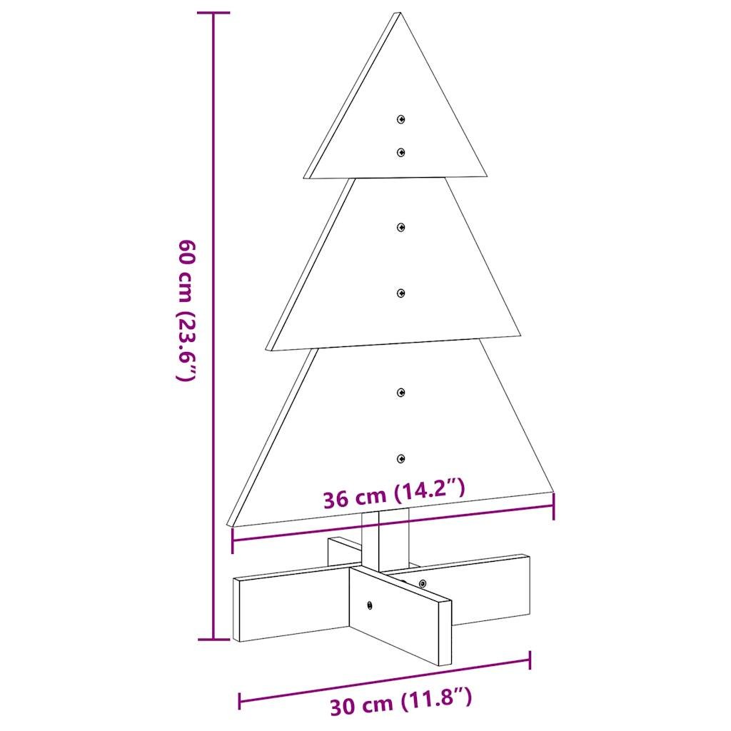 vidaXL Wooden Christmas Tree for Decoration White 60 cm Solid Wood Pine - GlenGiftsuk