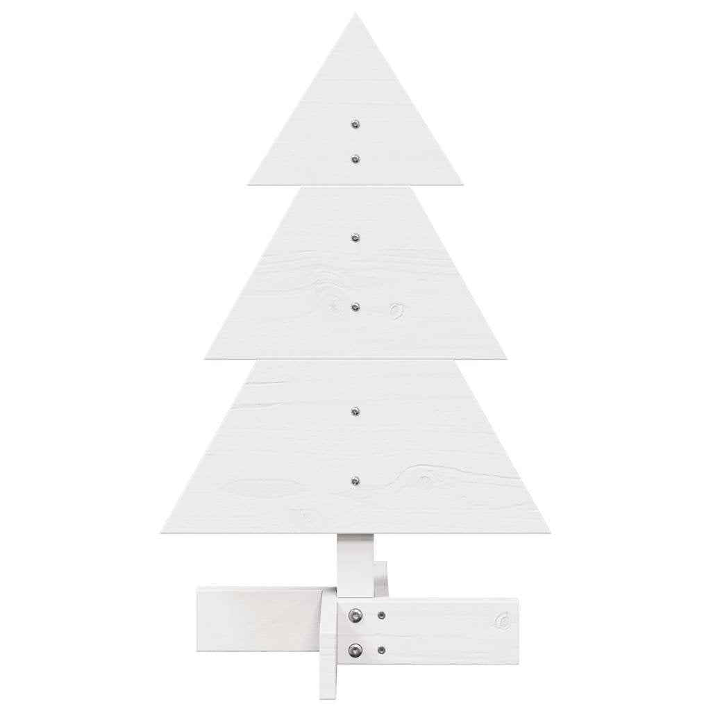 vidaXL Wooden Christmas Tree for Decoration White 60 cm Solid Wood Pine - GlenGiftsuk