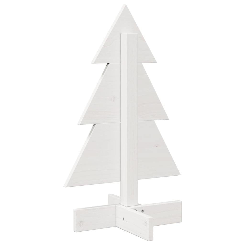 vidaXL Wooden Christmas Tree for Decoration White 60 cm Solid Wood Pine - GlenGiftsuk