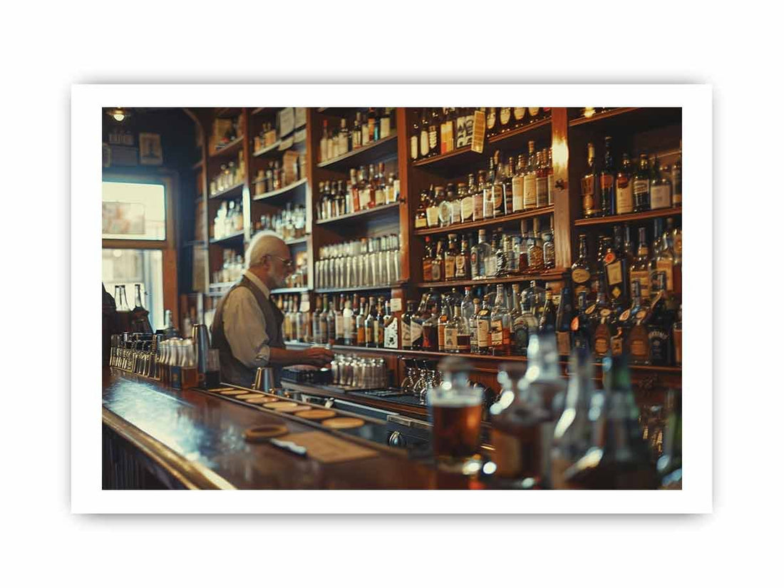 Vintage Bar Framed Print - GlenGiftsuk