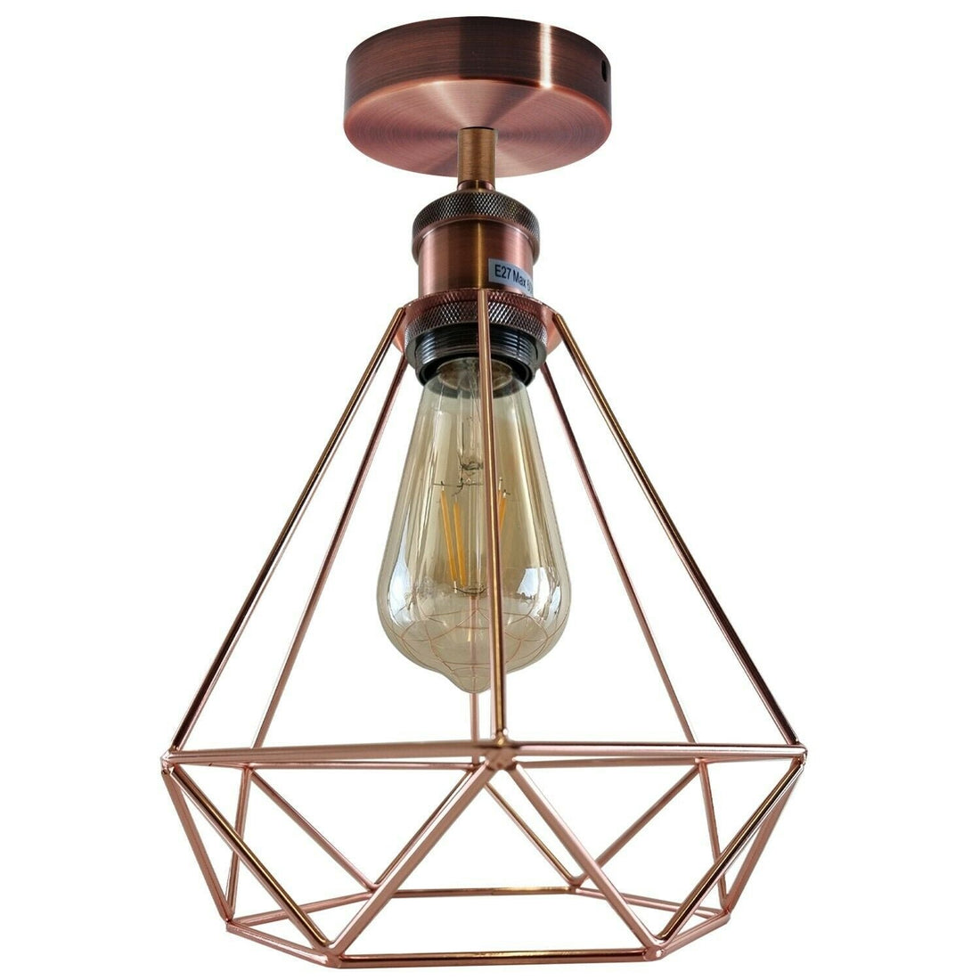 Vintage Retro Industrial Geometric Cage Ceiling Light Shade Flush Mount Light UK~3669 - GlenGiftsuk