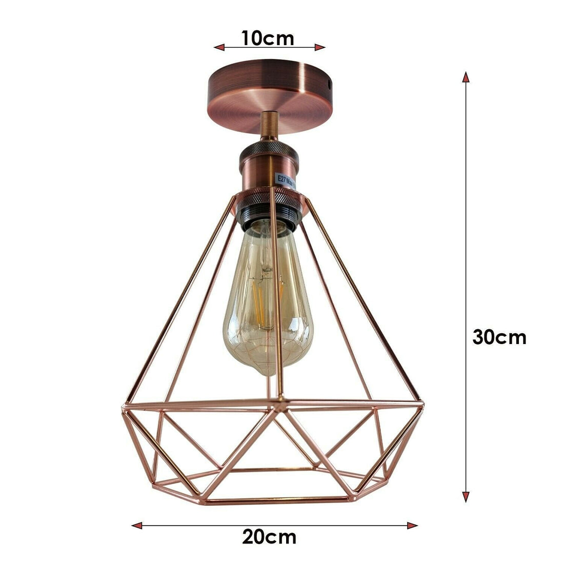 Vintage Retro Industrial Geometric Cage Ceiling Light Shade Flush Mount Light UK~3669 - GlenGiftsuk