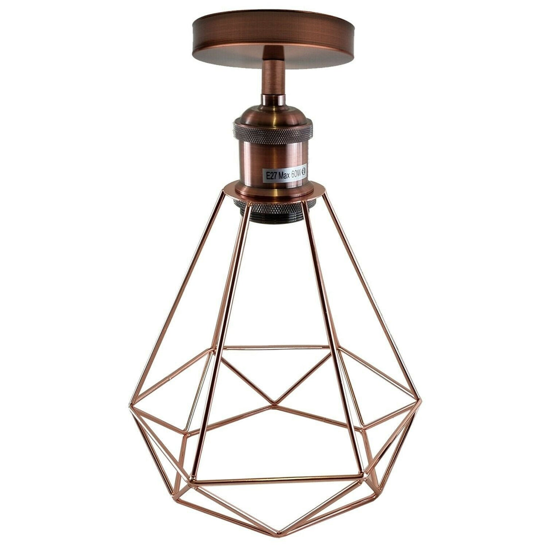 Vintage Retro Industrial Geometric Cage Ceiling Light Shade Flush Mount Light UK~3669 - GlenGiftsuk