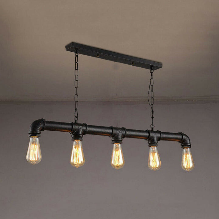 Waterpipe Ceiling Light 5 Light Chandelier Black~2110 - GlenGiftsuk