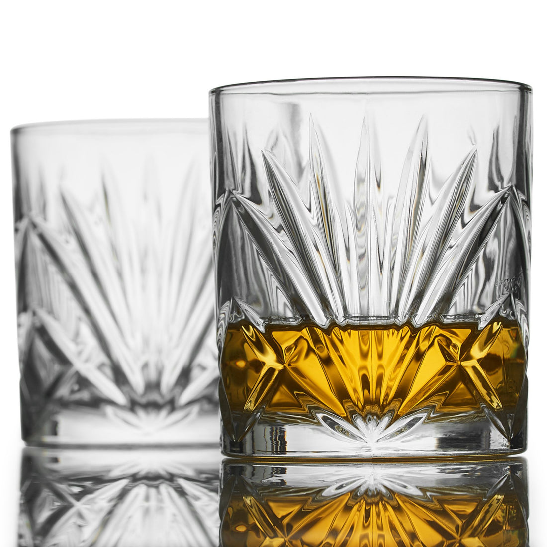 Whiskey Chilling Stones Gift Set With 2 Palm Crystal Glasses - GlenGiftsuk