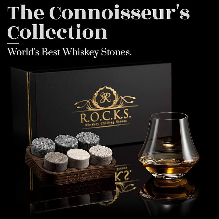 Whiskey Stones & Crystal Nosing Tasting Glass Gift Set - GlenGiftsuk