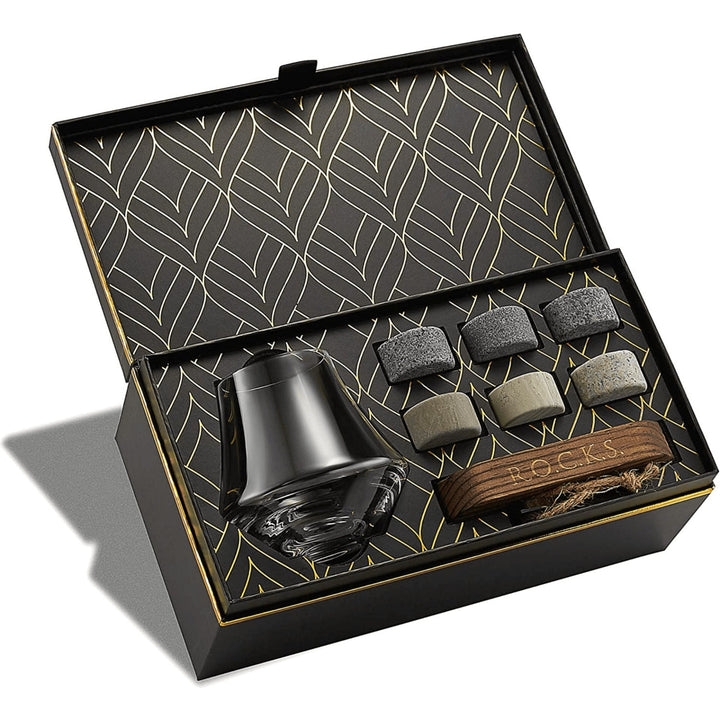 Whiskey Stones & Crystal Nosing Tasting Glass Gift Set - GlenGiftsuk