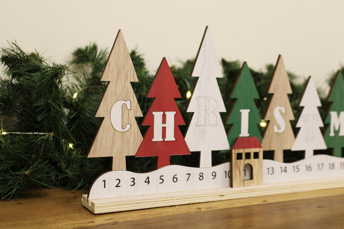 Wooden Christmas Tree Advent - GlenGiftsuk