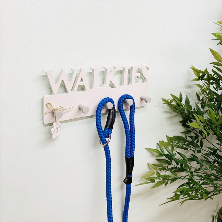 Wooden Wall Dog Walkies 5 Hooks Lead Holder - GlenGiftsuk