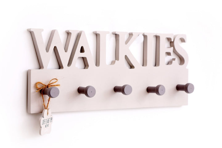 Wooden Wall Dog Walkies 5 Hooks Lead Holder - GlenGiftsuk