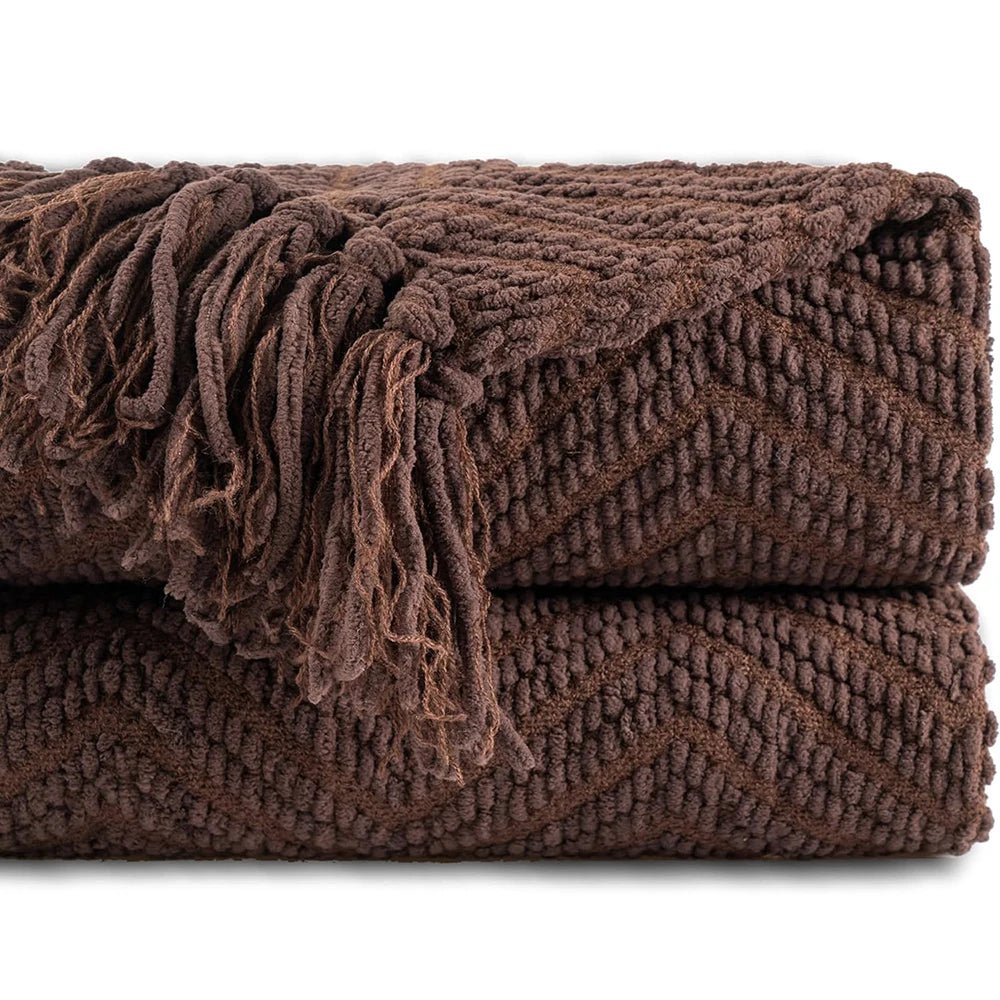 Ziz - Zag Chielina Knitted Throw Blanket - GlenGiftsuk